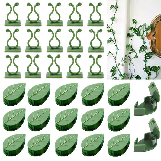 10/30/50Pcs Plant Climbing Wall Fixture Clips Rattan Vine Fixer Self-Adhesive Hook Invisible Garden Binding Clip Wall StickyClip